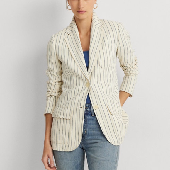 Lauren Striped Cotton-Blend Blazer